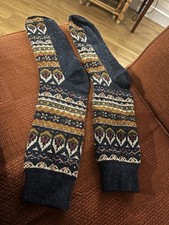 Fairisle Style Warm Woollen Mens Socks Size 8-10 Approx