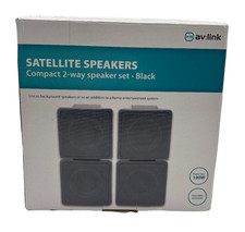 AV:Link Satellite Speakers Compact 2-way Speaker Set Black 100W 8 Ohm - D21 O509