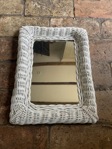 Vintage white wicker wall - wicker,