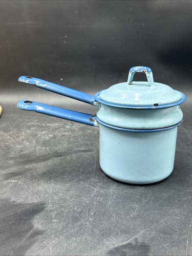 Light blue enamel double - blue,