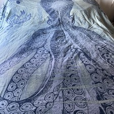 Indian cotton throw - cotton, octopus