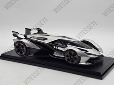 MAISTO 1:18 Scale - Lamborghini V12 Vision Gran Turismo Silver Diecast Model Car