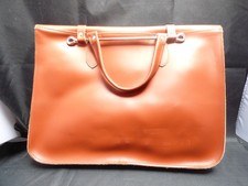 Leather. Music Sheet Bag. Brown Leather. Spacious Interior. Flap Opening.