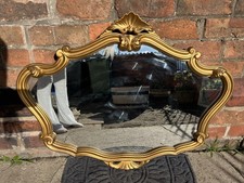 Vintage Large Rococo Revival Gold Gilt Wall Mirror