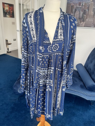 Zara blue and white - and, size