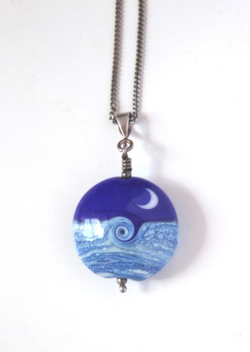Lampwork glass wave sea - glass,