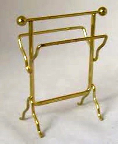 Gold towel rail dolls house - towel,