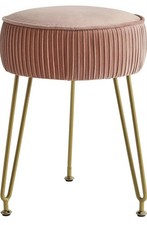 Round Footrest Ottoman, Makeup Vanity Stool Side Table