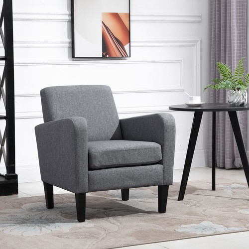 Linen modern curved armchair - linen, modern-curved