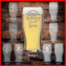 Personalised Engraved Pint Glass Gift Birthday Gifts Present 18th 30th 40th 50th