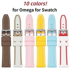 For Swatch Omega Silicone Watch Strap Speedmaster Joint Moon Swatch Band 20mm