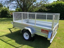 New Apache 8ft x 5ft Road Trailer  Galvanised Trailer with cage kit+ Free Ramps