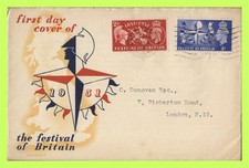 G.B. 1951 Festival of Britain set on First Day of Show Cover