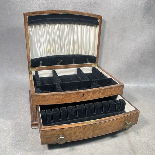 Vintage oak cutlery canteen - vintage,