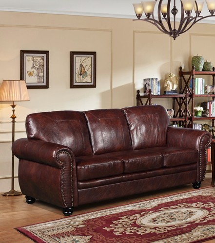 Brown leather seater 2 - 3, /