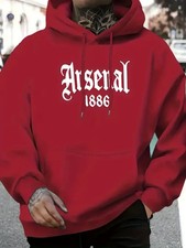 Arsenal 1886 Men’s Hoodie – Red Pullover Sweatshirt ( L) | Football Fan hoody