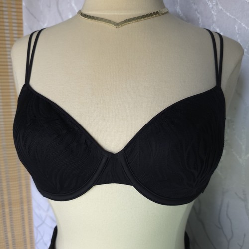 Black lace demi cup - lace,