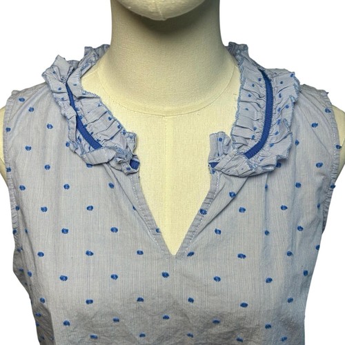 Talbots blue polka dot ruffle - polka,
