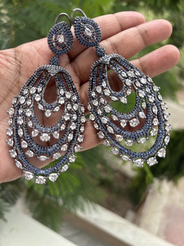 American diamond earrings - diamond, cz
