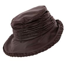 LADIES WAX HAT WAXED COUNTRY RAIN SHOWERPROOF HAT OLIVE BROWN SIZE 57CM