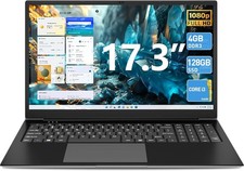 SGIN Laptop 17.3 Inch Win 11 Laptops with Celeron J4105 4GB DDR3 128GB SSD HDMI