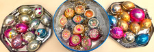 RARE- 34 VINTAGE 1940-60's Hand Painted BAUBLES CHRISTMAS DECORATION MIX CONCAVE