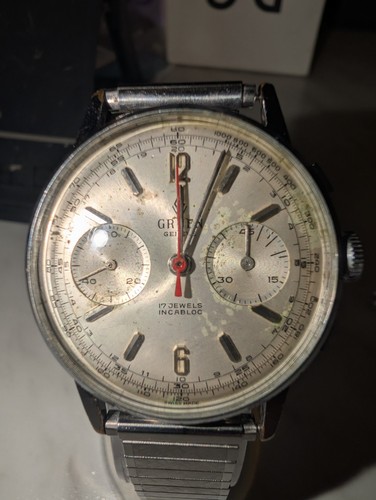 Gruen mens chronograph watch - mens,