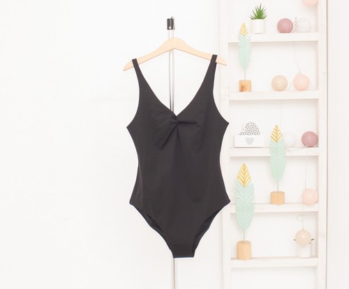 Cos twist front swimsuit - swimsuit, black