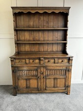 Traditional Titchmarsh Ipswich Oak Dresser Solid Oak Cupboard Carved Oak Detail