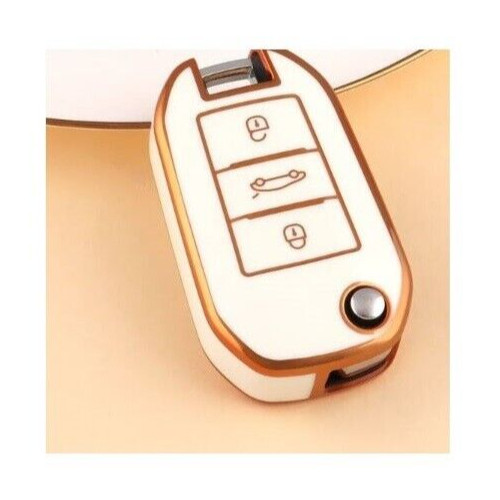 White car key case - white,