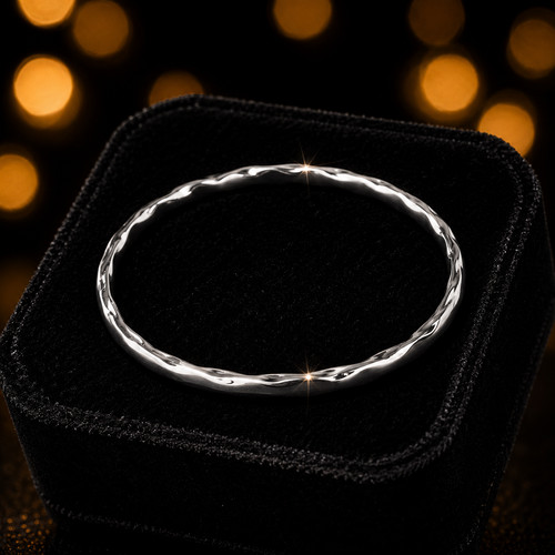 Twisted hollow slave bangle - twisted,
