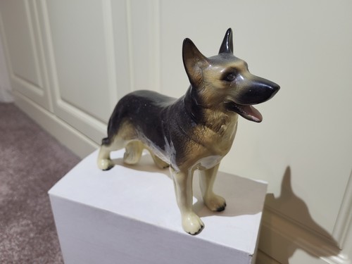 Vintage porcelain alsatian - vintage,