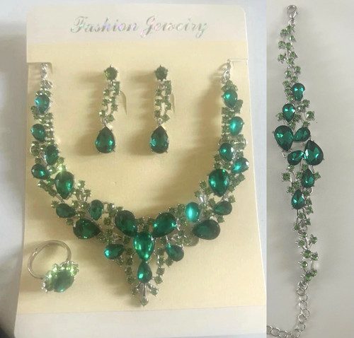 Green teardrop rhinestone - teardrop,