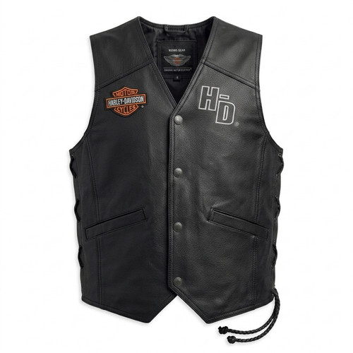 Harley davidson leather vest - leather,