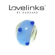 Genuine LOVELINKS 925 sterling silver BLUE SPOT Murano Charm Bead RRP £25