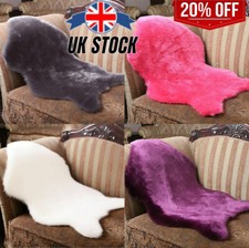 Imitation Wool Fluffy Shaggy Faux Fur Bedroom Mats Sheepskin Rug Soft Rugs UK