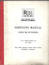 ROLLS ROYCE EAGLE MKIII DIESEL ENGINE ORIGINAL 1973 FACTORY SERVICE MANUAL