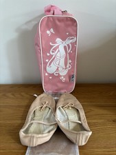 John Lewis Ballet Pumps Size 5 and Tappers and Pointers Storage Bag