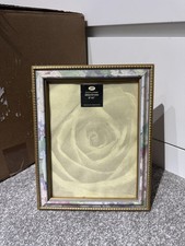 Photo Frame – Boots 8” x 6” Pastel Floral Pattern with Gold Trim