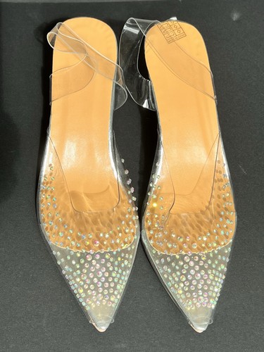 Crystal clear heeled shoes - crystal,
