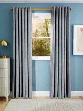 John Lewis Chenille Blackout/Thermal Eyelet Curtains W167 x D228cm - Storm A