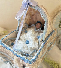 Antique French Doll Baby Buggy
