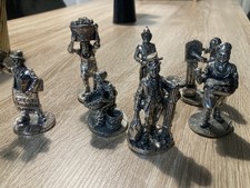english miniatures fine art sculpture English pewter set of 7