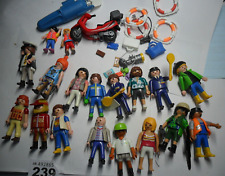 Playmobil Sixteen Adult Figures two children Moped lifebelts Parts Lot W239