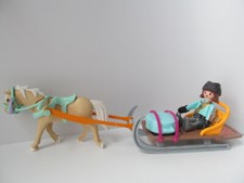 Playmobil Christmas/Victorian/Dollshouse: Sleigh/sledge, horse & figure New