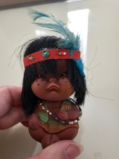 Moody Cutie Rubber Native American Doll 60s Hong Kong