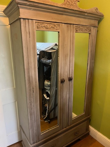 Vintage mirrored wardrobe - vintage,