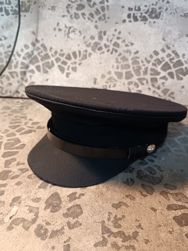 Black chauffeur style peaked - black,
