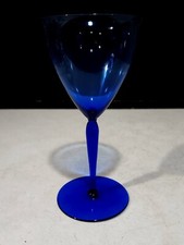 Fostoria Glass Cobalt Blue 7.5” Tall #877 Water Goblet Made 1927-1928, HTF