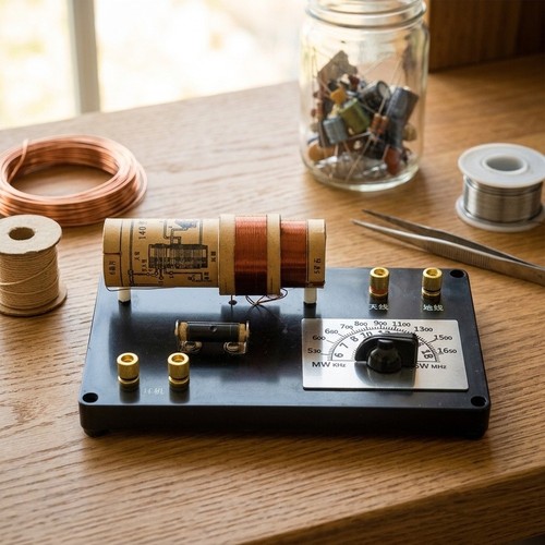 Compact for crystal radio - radio, kit